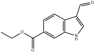 3-醛基-1H-吲哚-6-甲酸乙酯 结构式