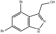 4,6-二溴-3-羟基甲基-1H-吲唑 结构式