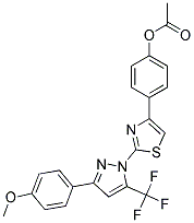 4-{2-[3-(4-METHOXYPHENYL)-5-(TRIFLUOROMETHYL)-1H-PYRAZOL-1-YL]-1,3-THIAZOL-4-YL}PHENYL ACETATE 结构式