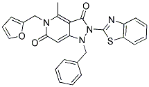 2-(BENZO[D]THIAZOL-2-YL)-1-BENZYL-5-(FURAN-2-YLMETHYL)-4-METHYL-1,2-DIHYDRO-5H-PYRAZOLO[4,3-C]PYRIDINE-3,6-DIONE 结构式