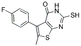 5-(4-FLUOROPHENYL)-2-MERCAPTO-6-METHYLTHIENO[2,3-D]PYRIMIDIN-4(3H)-ONE 结构式