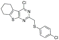 4-CHLORO-2-[[(4-CHLOROPHENYL)THIO]METHYL]-5,6,7,8-TETRAHYDRO[1]BENZOTHIENO[2,3-D]PYRIMIDINE 结构式