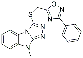 9-METHYL-3-(3-PHENYL-[1,2,4]OXADIAZOL-5-YLMETHYLSULFANYL)-9H-BENZO[4,5]IMIDAZO[2,1-C][1,2,4]TRIAZOLE 结构式