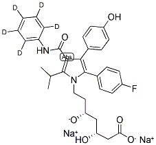 P-HYDROXY ATORVASTATIN-PHENYL-D5, DISODIUM SALT 结构式