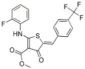 METHYL (5Z)-2-[(2-FLUOROPHENYL)AMINO]-4-OXO-5-[4-(TRIFLUOROMETHYL)BENZYLIDENE]-4,5-DIHYDROTHIOPHENE-3-CARBOXYLATE 结构式