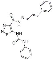 N-PHENYL-N'-[4-({(2E)-2-[(2E)-3-PHENYLPROP-2-ENYLIDENE]HYDRAZINO}CARBONYL)-1,2,3-THIADIAZOL-5-YL]UREA 结构式