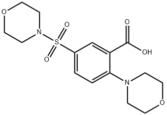 2-MORPHOLIN-4-YL-5-(MORPHOLIN-4-YLSULFONYL)BENZOIC ACID 结构式