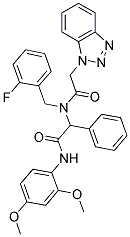 2-(2-(1H-BENZO[D][1,2,3]TRIAZOL-1-YL)-N-(2-FLUOROBENZYL)ACETAMIDO)-N-(2,4-DIMETHOXYPHENYL)-2-PHENYLACETAMIDE 结构式