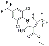 3-AMINO-2-(2,6-DICHLORO-4-TRIFLUOROMETHYL-PHENYL)-5-TRIFLUOROMETHYL-2,3-DIHYDRO-1H-PYRAZOLE-4-CARBOXYLIC ACID ETHYL ESTER 结构式