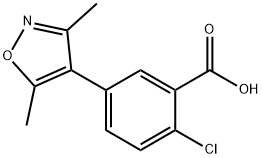 2-CHLORO-5-(3,5-DIMETHYL-ISOXAZOL-4-YL)-BENZOIC ACID 结构式