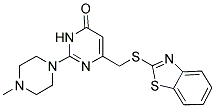 6-[(1,3-BENZOTHIAZOL-2-YLTHIO)METHYL]-2-(4-METHYLPIPERAZIN-1-YL)PYRIMIDIN-4(3H)-ONE 结构式