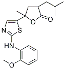 3-Isobutyl-5-{2-[(2-methoxyphenyl)amino]-1,3-thiazol-5-yl}-5-methyldihydrofuran-2(3H)-one 结构式
