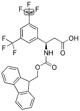 (R)-3-(3,5-BIS-TRIFLUOROMETHYL-PHENYL)-3-(9H-FLUOREN-9-YLMETHOXYCARBONYLAMINO)-PROPIONIC ACID 结构式