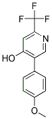 4-Hydroxy-5-[4-(methoxy)phenyl]-2-(trifluoromethyl)pyridine 结构式