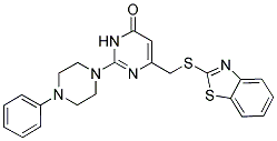 6-[(1,3-Benzothiazol-2-ylsulfanyl)methyl]-2-(4-phenyl-1-piperazinyl)-4(3H)-pyrimidinone 结构式