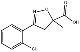 3-(2-氯-苯基)-5-甲基-4,5-二氢-异恶唑-5-羧酸 结构式