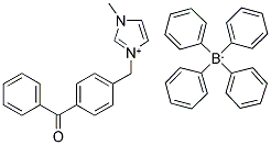 1-(4-[Benzoyl]benzyl)-3-methylimidazolium tetraphenylborate 结构式
