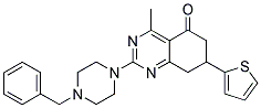 2-(4-BENZYLPIPERAZIN-1-YL)-4-METHYL-7-(THIOPHEN-2-YL)-7,8-DIHYDROQUINAZOLIN-5(6H)-ONE 结构式