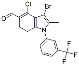 3-BROMO-4-CHLORO-2-METHYL-1-(3-TRIFLUOROMETHYL-PHENYL)-6,7-DIHYDRO-1H-INDOLE-5-CARBALDEHYDE 结构式