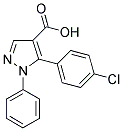 5-(4-CHLOROPHENYL)-1-PHENYL-1H-PYRAZOLE-4-CARBOXYLIC ACID 结构式