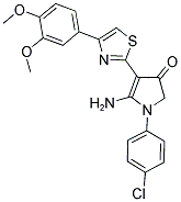 5-AMINO-1-(4-CHLORO-PHENYL)-4-[4-(3,4-DIMETHOXY-PHENYL)-THIAZOL-2-YL]-1,2-DIHYDRO-PYRROL-3-ONE 结构式