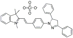 2-((E)-2-[4-(3,5-Diphenyl-4,5-dihydro-1H-pyrazol-1-yl)phenyl]ethenyl)-1,3,3-trimethyl-3H-indolium perchlorate 结构式