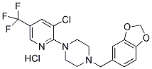 1-(1,3-BENZODIOXOL-5-YLMETHYL)-4-[3-CHLORO-5-(TRIFLUOROMETHYL)PYRIDIN-2-YL]PIPERAZINE HYDROCHLORIDE 结构式
