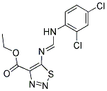 ETHYL 5-({(1E)-[(2,4-DICHLOROPHENYL)AMINO]METHYLENE}AMINO)-1,2,3-THIADIAZOLE-4-CARBOXYLATE 结构式