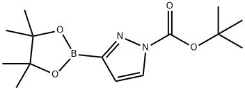 TERT-BUTYL 3-(4,4,5,5-TETRAMETHYL-1,3,2-DIOXABOROLAN-2-YL)-1H-PYRAZOLE-1-CARBOXYLATE 结构式