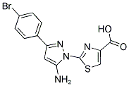 2-[5-AMINO-3-(4-BROMOPHENYL)-1H-PYRAZOL-1-YL]-1,3-THIAZOLE-4-CARBOXYLIC ACID 结构式