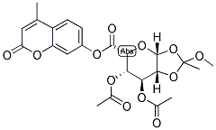 4-METHYLUMBELLIFERYL 3,4-DI-O-ACETYL-B-L-IDOPYRANOSIDURONIC ACID, 1,2-(METHYLORTHOACETATE) 结构式