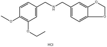 BENZO[1,3]DIOXOL-5-YLMETHYL-(3-ETHOXY-4-METHOXY-BENZYL)-AMINE HYDROCHLORIDE 结构式
