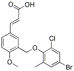 (2E)-3-(3-[(4-BROMO-2-CHLORO-6-METHYLPHENOXY)METHYL]-4-METHOXYPHENYL)-2-PROPENOIC ACID 结构式