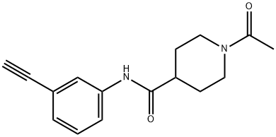 1-ACETYL-N-(3-ETHYNYLPHENYL)-4-PIPERIDINECARBOXAMIDE 结构式