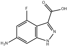 6-氨基-4-氟-1H-吲唑-3-羧酸 结构式