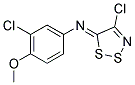 N-[(5Z)-4-CHLORO-5H-1,2,3-DITHIAZOL-5-YLIDENE]-N-(3-CHLORO-4-METHOXYPHENYL)AMINE 结构式