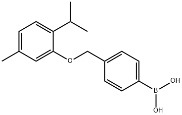 4-[(2-异丙基-5-甲基苯氧基)甲基]苯硼酸 结构式