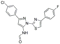 3-(4-CHLOROPHENYL)-1-[4-(4-FLUOROPHENYL)-1,3-THIAZOL-2-YL]-1H-PYRAZOL-5-YLFORMAMIDE 结构式