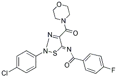 N-[(5Z)-2-(4-CHLOROPHENYL)-4-(MORPHOLIN-4-YLCARBONYL)-1,2,3-THIADIAZOL-5(2H)-YLIDENE]-4-FLUOROBENZAMIDE 结构式