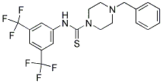 ((3,5-BIS(TRIFLUOROMETHYL)PHENYL)AMINO)(4-BENZYLPIPERAZINYL)METHANE-1-THIONE 结构式