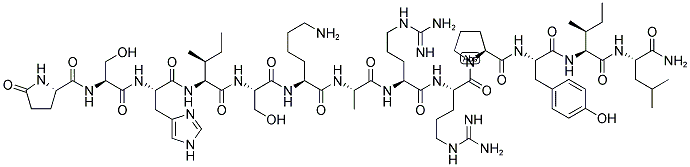 PYR-SER-HIS-ILE-SER-LYS-ALA-ARG-ARG-PRO-TYR-ILE-LEU-NH2 结构式