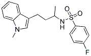 4-Fluoro-N-[1-methyl-3-(1-methyl-1H-indol-3-yl)propyl]benzenesulfonamide 结构式