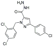1-(2,4-DICHLOROBENZYL)-3-(4-CHLOROPHENYL)-1H-PYRAZOLE-5-CARBOHYDRAZIDE 结构式