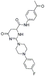 N-(4-ACETYLPHENYL)-2-(4-(4-FLUOROPHENYL)PIPERAZIN-1-YL)-6-OXO-3,4,5,6-TETRAHYDROPYRIMIDINE-4-CARBOXAMIDE 结构式