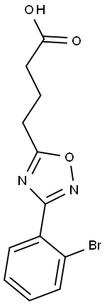 4-[3-(2-Bromophenyl)-1,2,4-oxadiazol-5-yl]butanoic acid 结构式