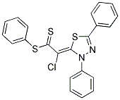 PHENYL (2E)-CHLORO(3,5-DIPHENYL-1,3,4-THIADIAZOL-2(3H)-YLIDENE)ETHANE(DITHIOATE) 结构式