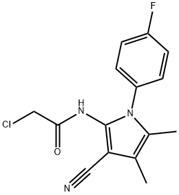 2-氯-N-[3-氰基-1-(4-氟苯基)-4,5-二甲基-1H-吡咯-2-基]乙酰胺 结构式