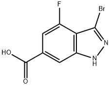 3-溴-4-氟-1H-吲唑-6-羧酸 结构式