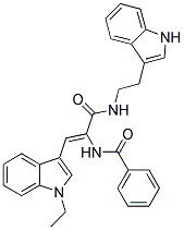 N-[(Z)-2-(1-ETHYL-1H-INDOL-3-YL)-1-({[2-(1H-INDOL-3-YL)ETHYL]AMINO}CARBONYL)ETHENYL]BENZAMIDE 结构式