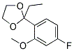 2-Ethyl-2-(2-methoxy-4-fluorophenyl)-dioxalane 结构式